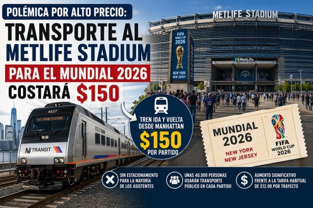 Transporte Mundial 2026 MetLife Stadium precio