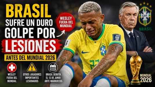 Brasil sufre un duro golpe por lesiones antes del Mundial 2026