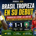 Brasil empata 1-1 con Marruecos en su debut del Mundial 2026, con Vinícius Júnior como figura y Carlo Ancelotti preocupado por el rendimiento de la Canarinha.
