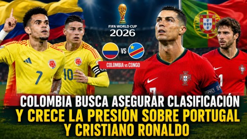 Colombia busca asegurar su clasificación al Mundial 2026 frente a Congo mientras Portugal y Cristiano Ronaldo disputan una jornada decisiva.