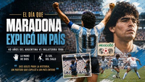 Maradona explicó un país durante el Argentina vs Inglaterra 1986, conmemorando los 40 años del Gol del Siglo y la Mano de Dios.