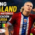 Erling Haaland celebra uno de sus goles ante Senegal en el Mundial 2026 tras liderar la clasificación histórica de Noruega a los dieciseisavos de final.