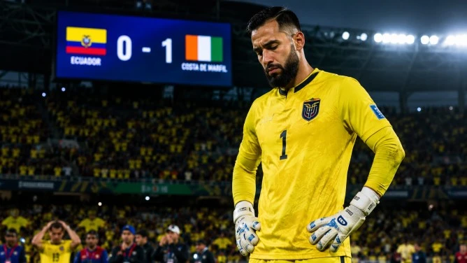 Hernán Galíndez lamenta la derrota de Ecuador ante Costa de Marfil en el Mundial 2026 tras el gol decisivo de Amad Diallo en Filadelfia.
