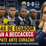 Leyendas de Ecuador critican a Sebastián Beccacece tras el empate 0-0 ante Curazao en el Mundial 2026.