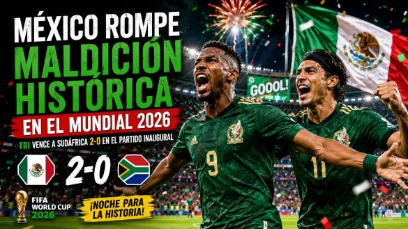 México celebra su histórica victoria 2-0 sobre Sudáfrica en el partido inaugural del Mundial 2026, rompiendo una larga maldición y liderando el Grupo A.