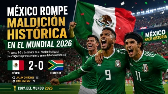México celebra su histórica victoria 2-0 sobre Sudáfrica en el partido inaugural del Mundial 2026, rompiendo una larga maldición y liderando el Grupo A.
