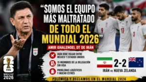 Amir Ghalenoei durante una conferencia de prensa del Mundial de Clubes 2025 criticando el arbitraje tras la derrota de su equipo.