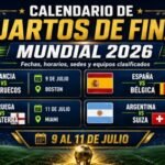 Calendario de cuartos de final del Mundial 2026 con fechas, sedes y partidos confirmados
