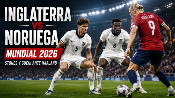 John Stones y Marc Guehi en el Inglaterra vs Noruega Mundial 2026 ante Erling Haaland