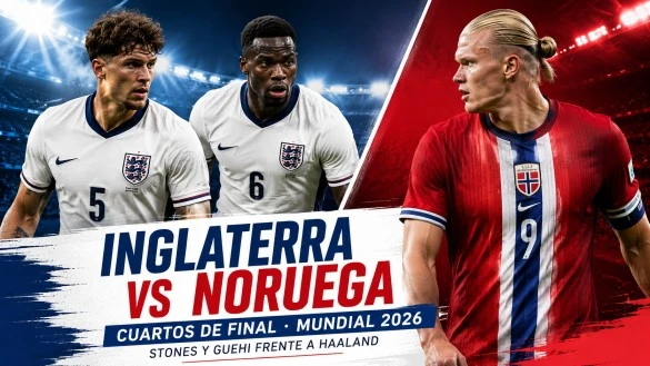John Stones y Marc Guehi en el Inglaterra vs Noruega Mundial 2026 ante Erling Haaland