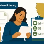 Ilustracion editorial sobre requisitos de trabajo CalFresh 2026 en California