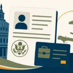 Ilustracion simple sobre actualizacion del TPS de Haiti y permiso de trabajo en Estados Unidos